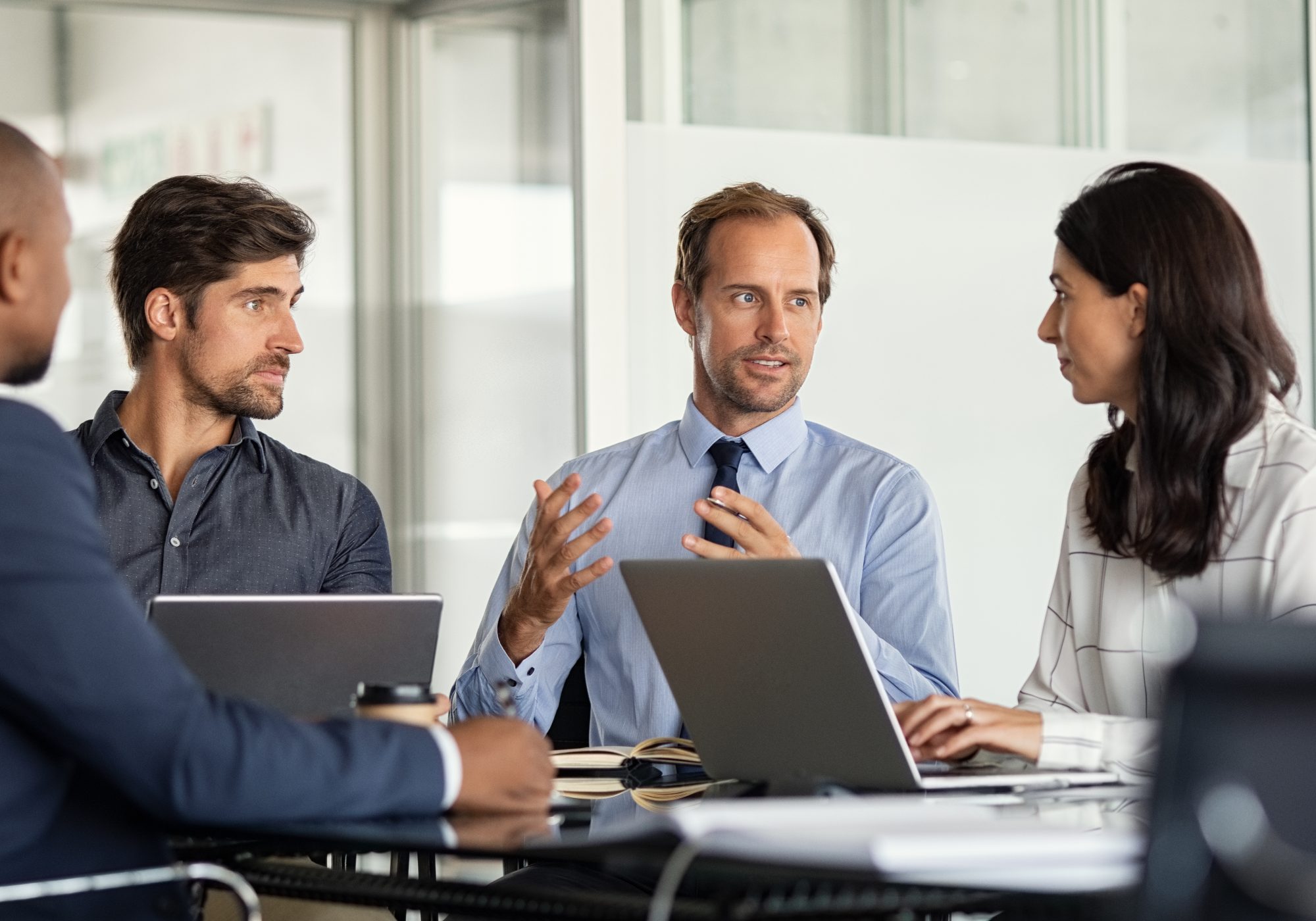 Multiethnic business people in meeting